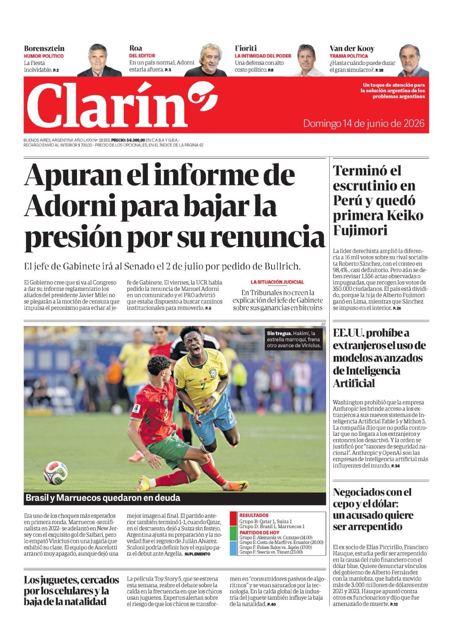 Tapa del suplemento papel