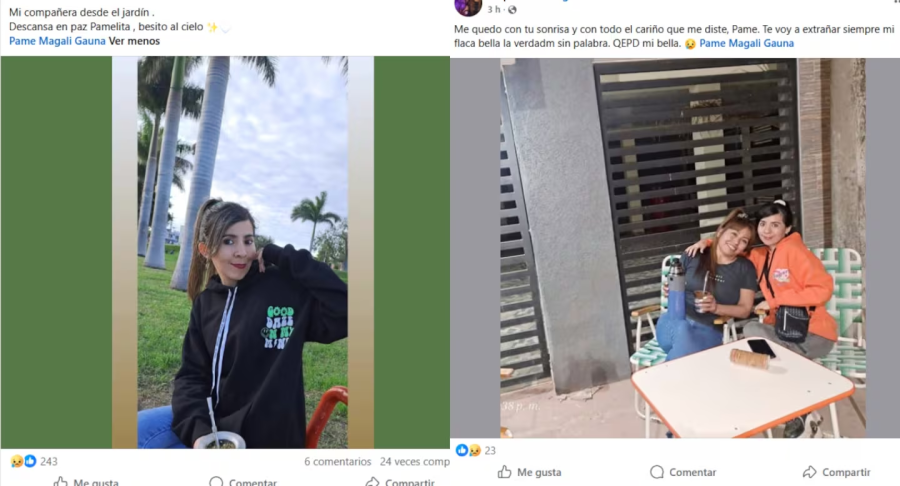 Los mensajes de despedida a Pamela.
