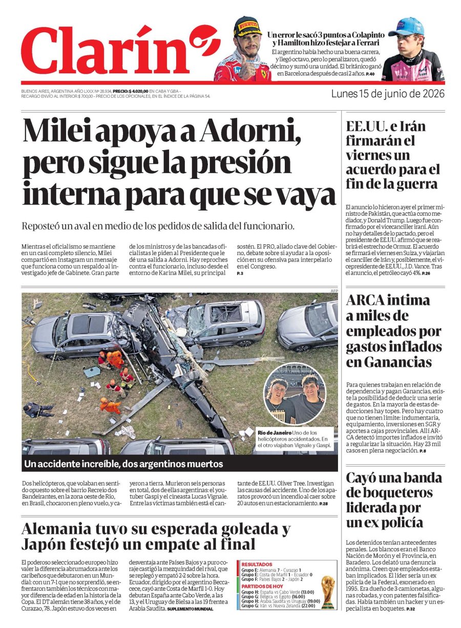 Tapa del suplemento papel