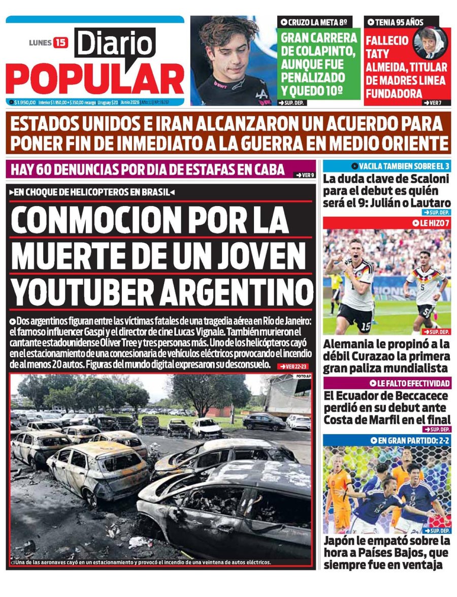 Tapa del suplemento papel