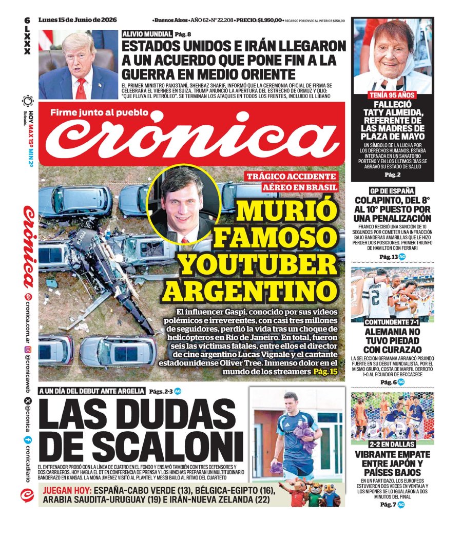Tapa del suplemento papel