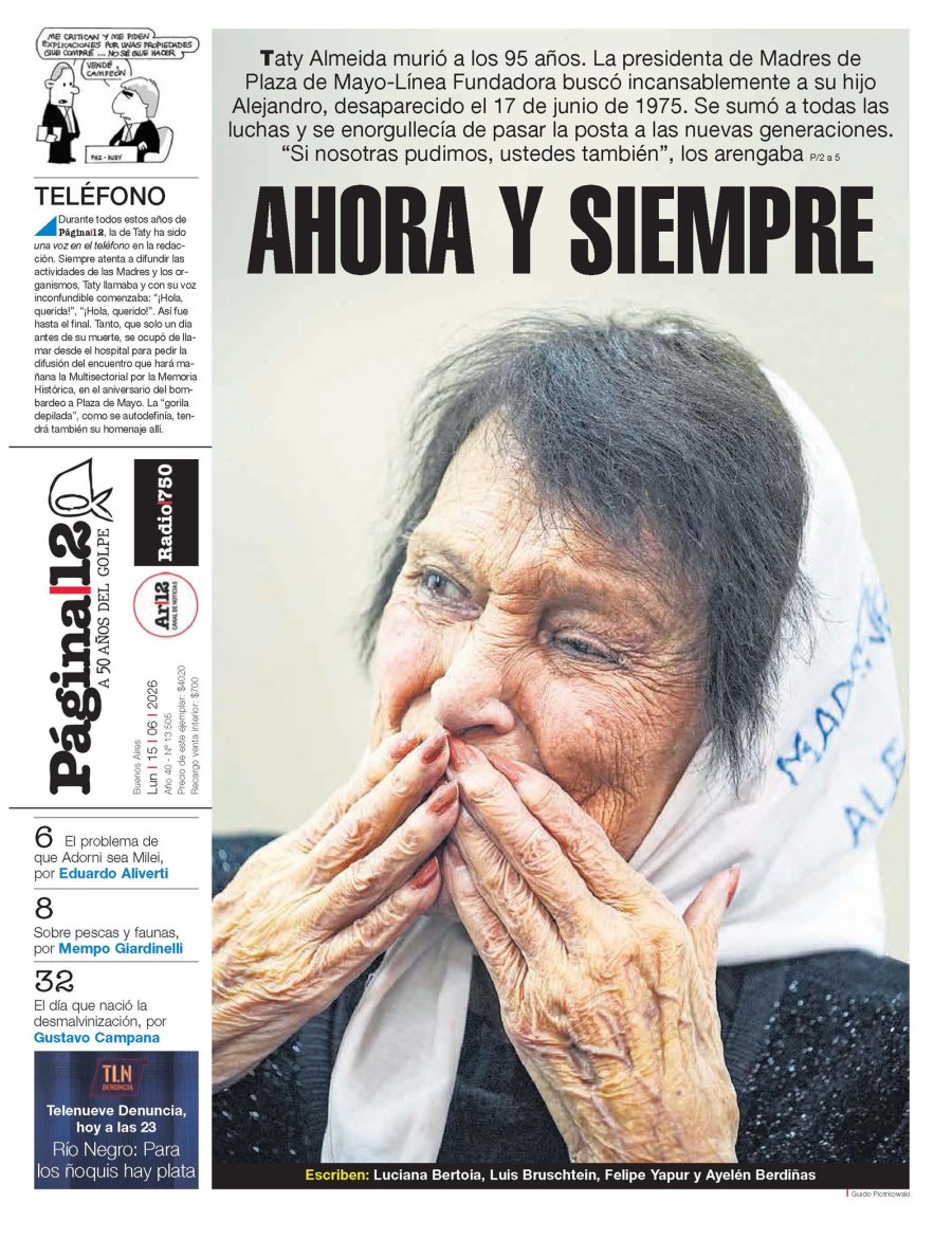 Tapa del suplemento papel