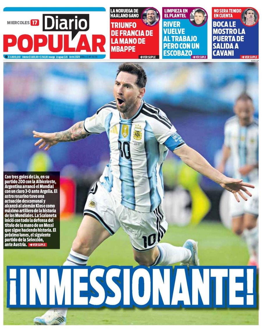 Tapa del suplemento papel