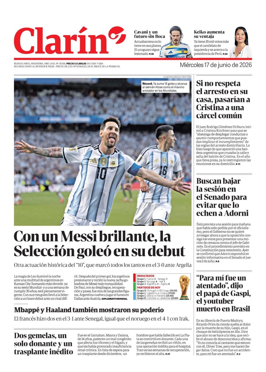 Tapa del suplemento papel