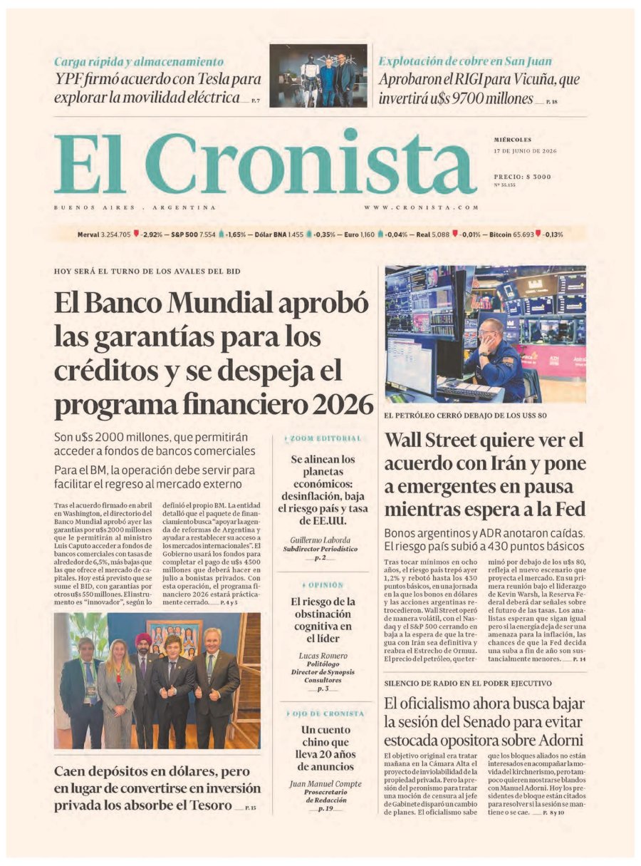 Tapa del suplemento papel