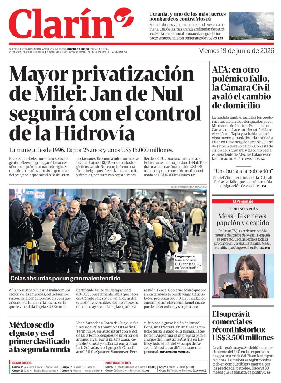 Tapa del suplemento papel