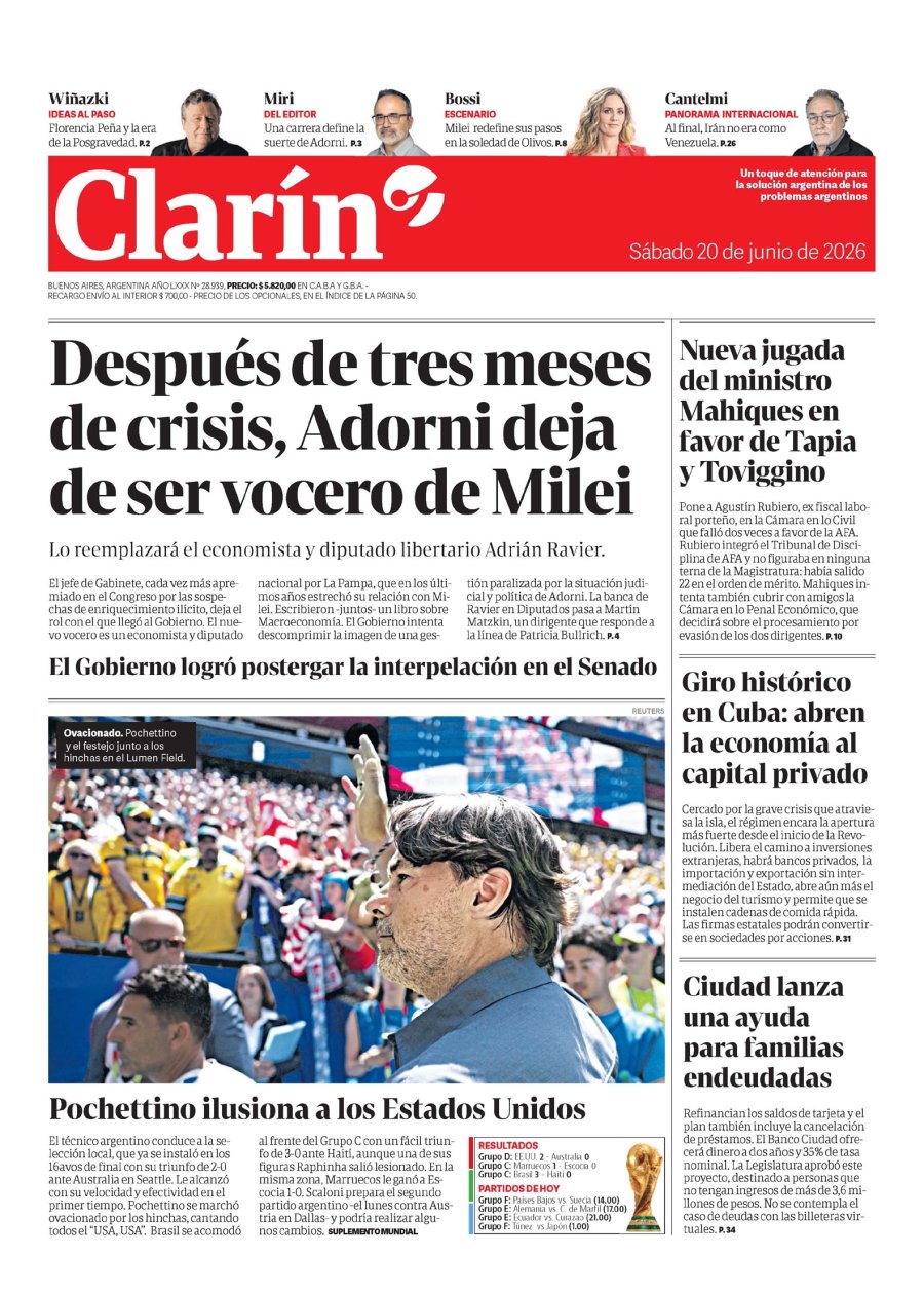 Tapa del suplemento papel