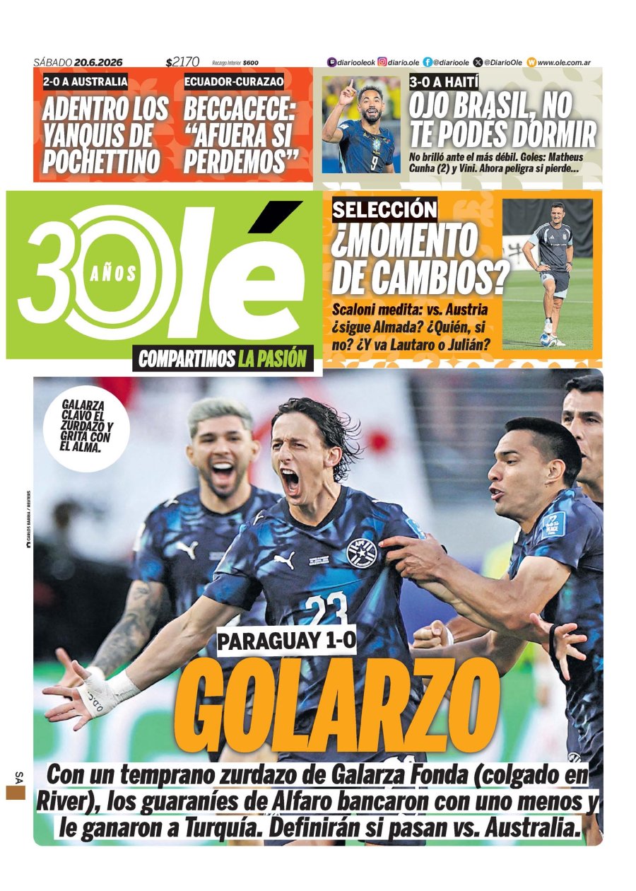 Tapa del suplemento papel