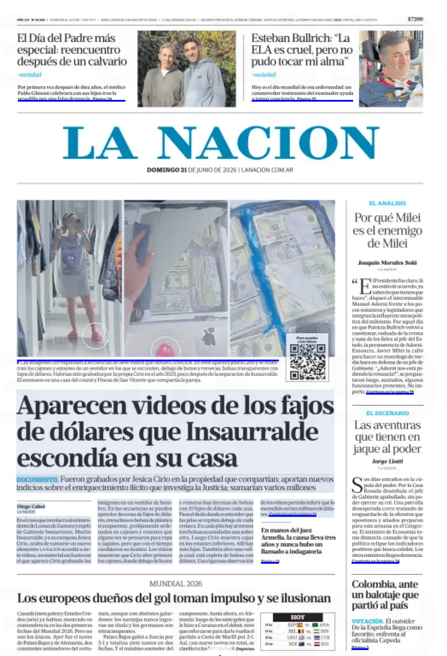 Tapa del suplemento papel