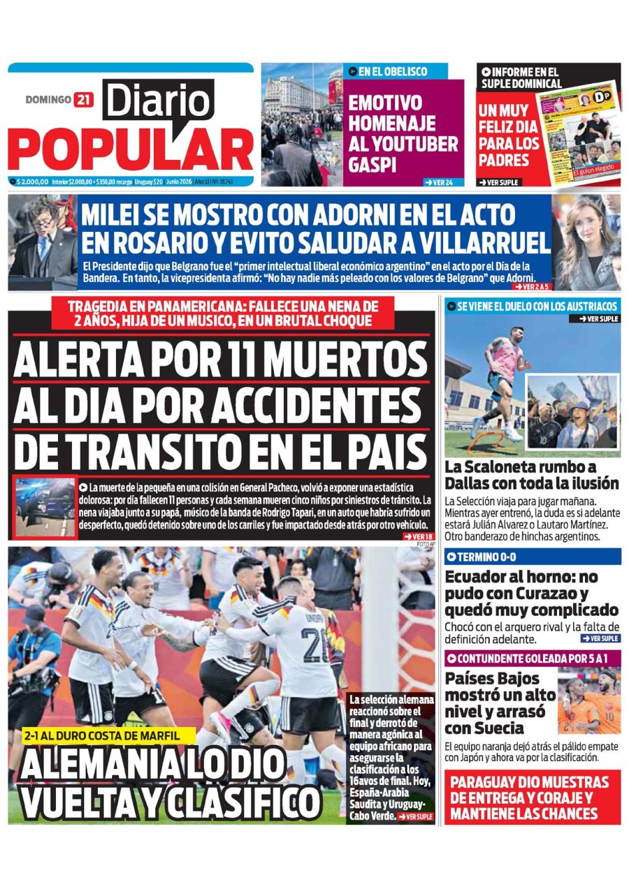 Tapa del suplemento papel