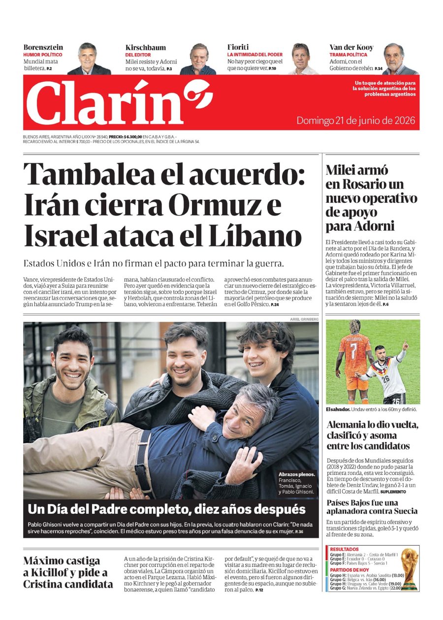 Tapa del suplemento papel