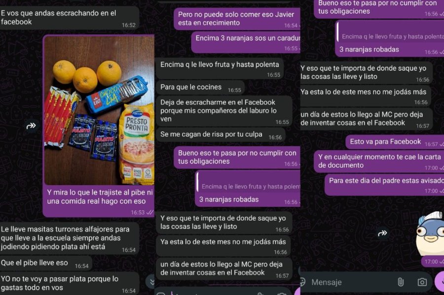 La joven adjunt&oacute; los chats en su Facebook.