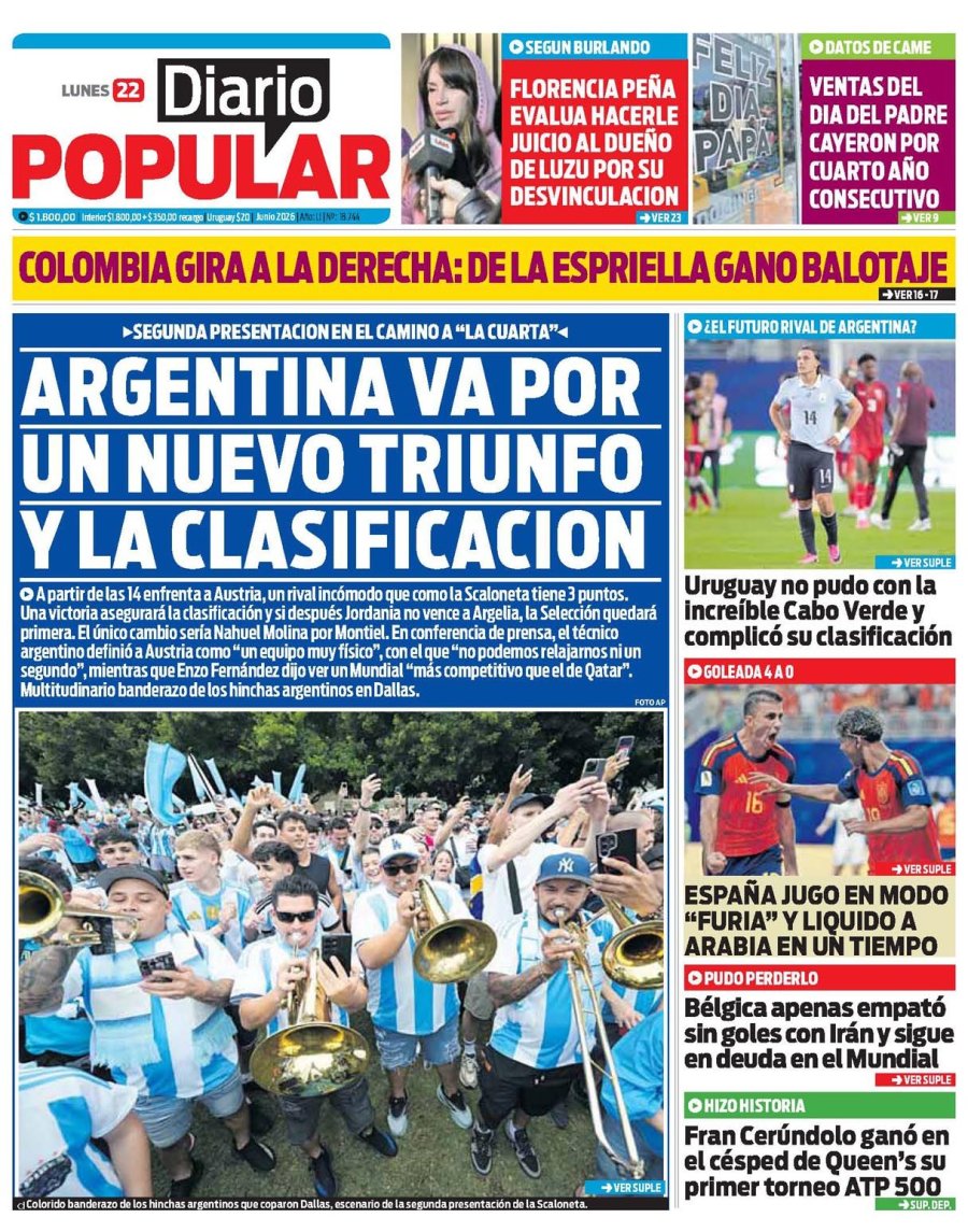 Tapa del suplemento papel