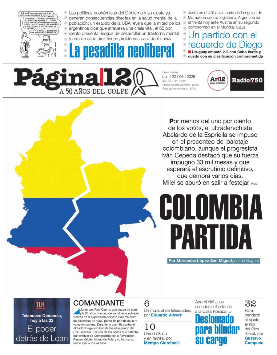 Tapa del suplemento papel