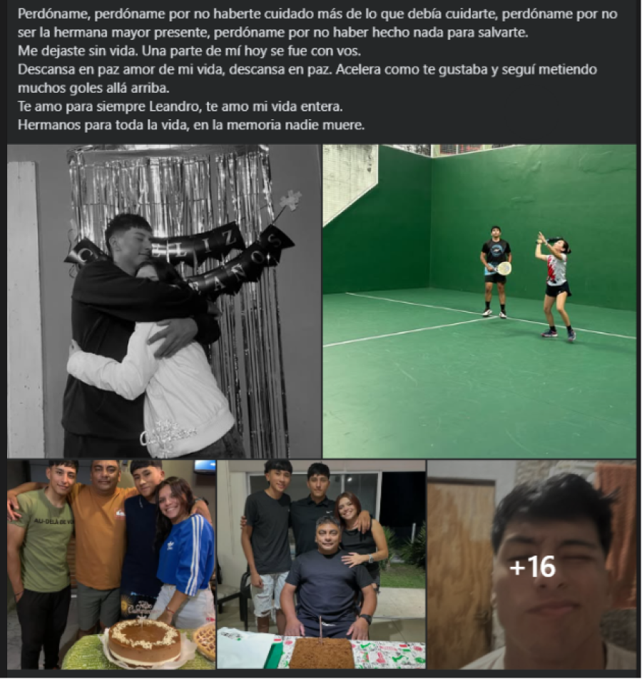 El triste posteo de Sof&iacute;a.