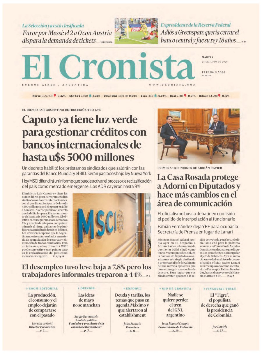 Tapa del suplemento papel