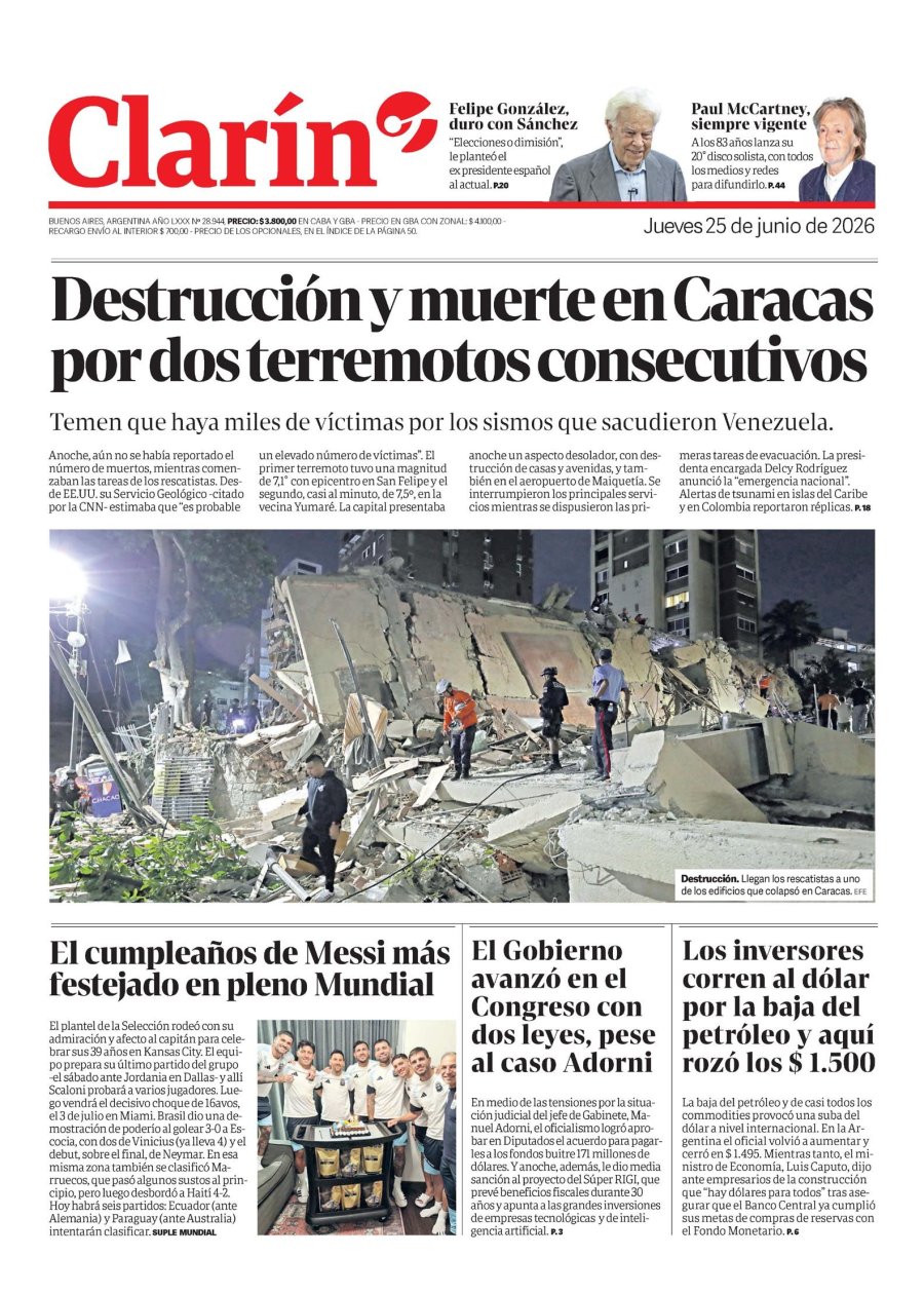 Tapa del suplemento papel