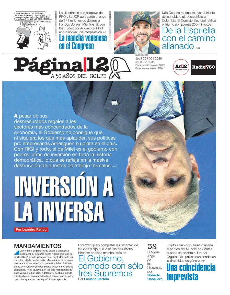 Tapa del suplemento papel