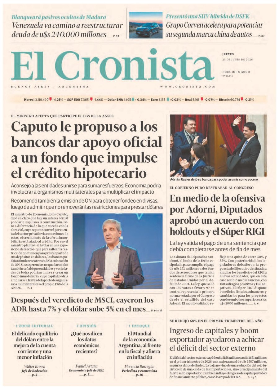 Tapa del suplemento papel