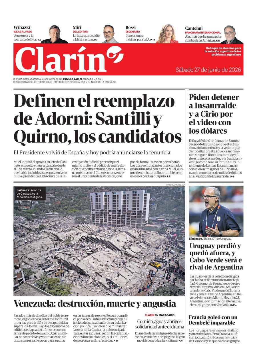 Tapa del suplemento papel