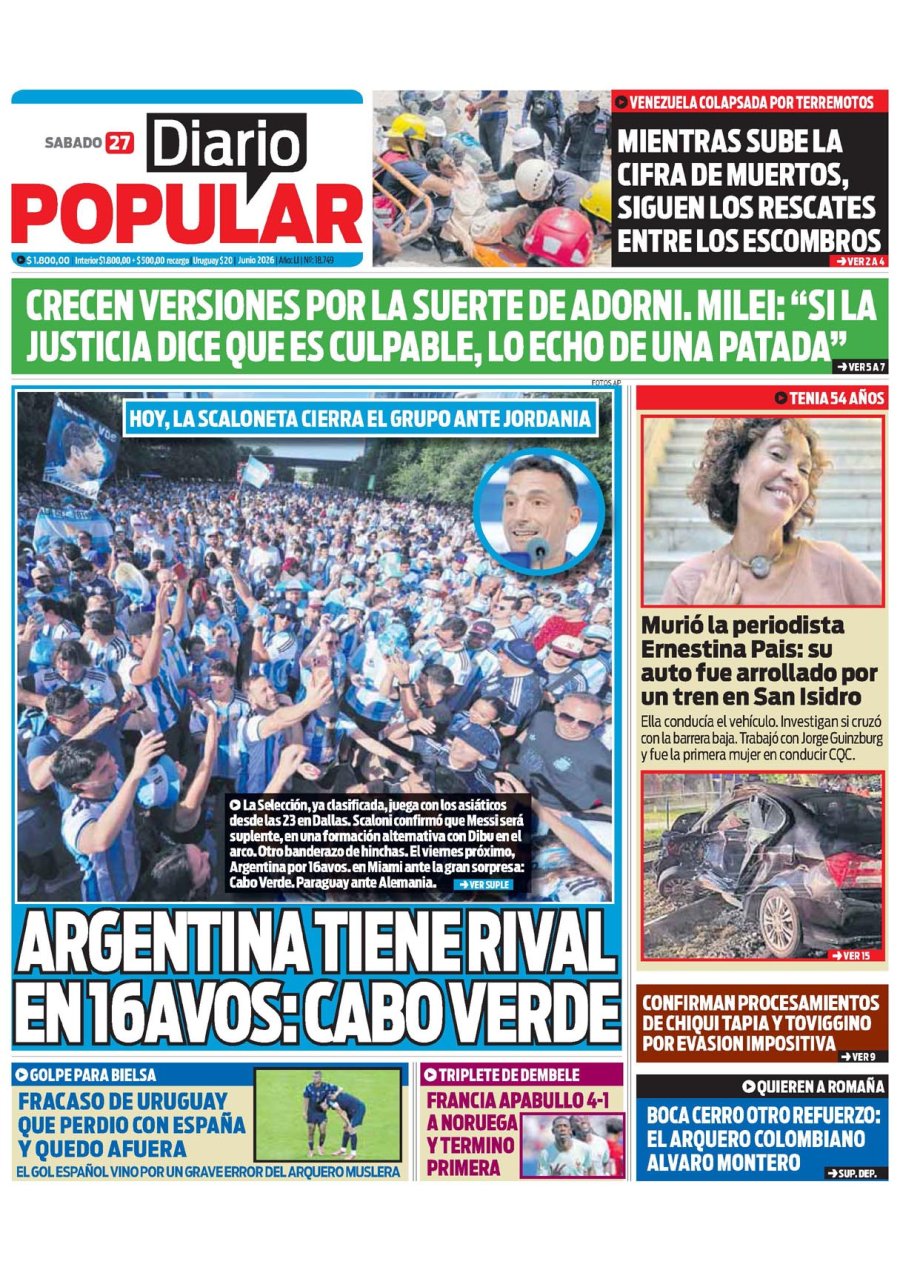 Tapa del suplemento papel