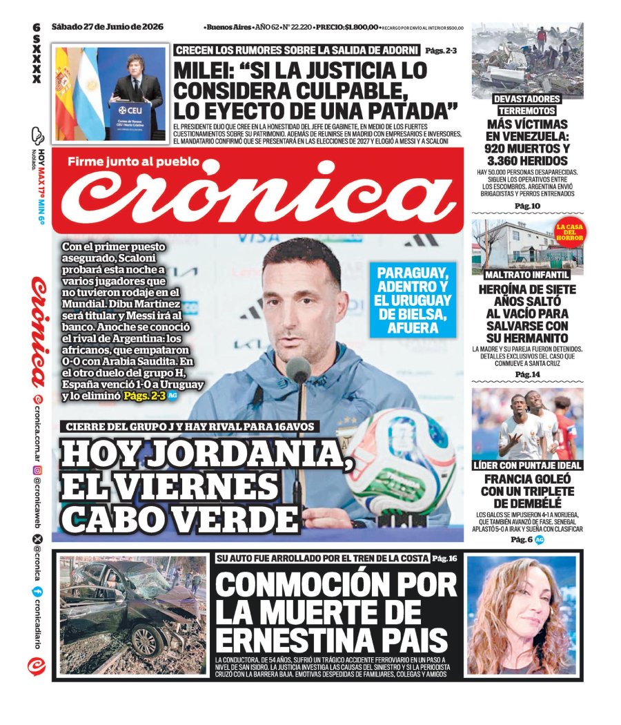 Tapa del suplemento papel