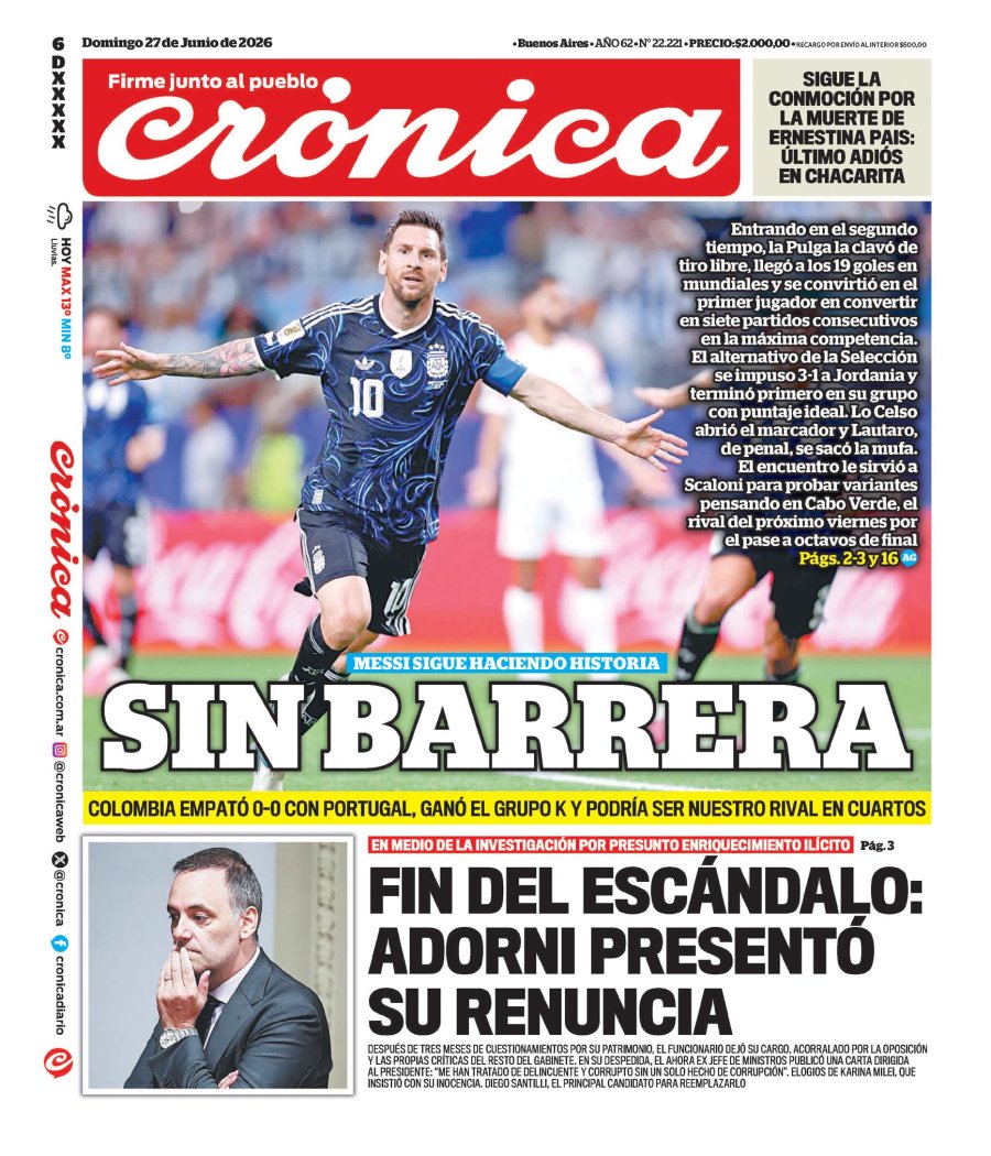 Tapa del suplemento papel