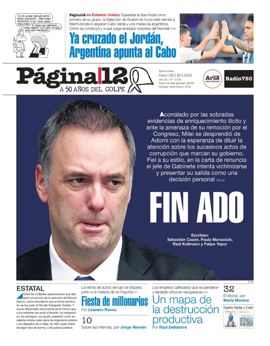 Tapa del suplemento papel
