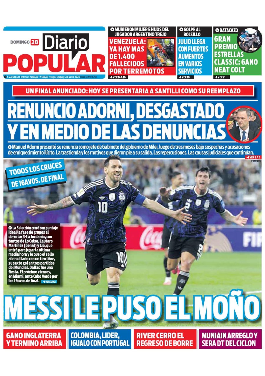 Tapa del suplemento papel