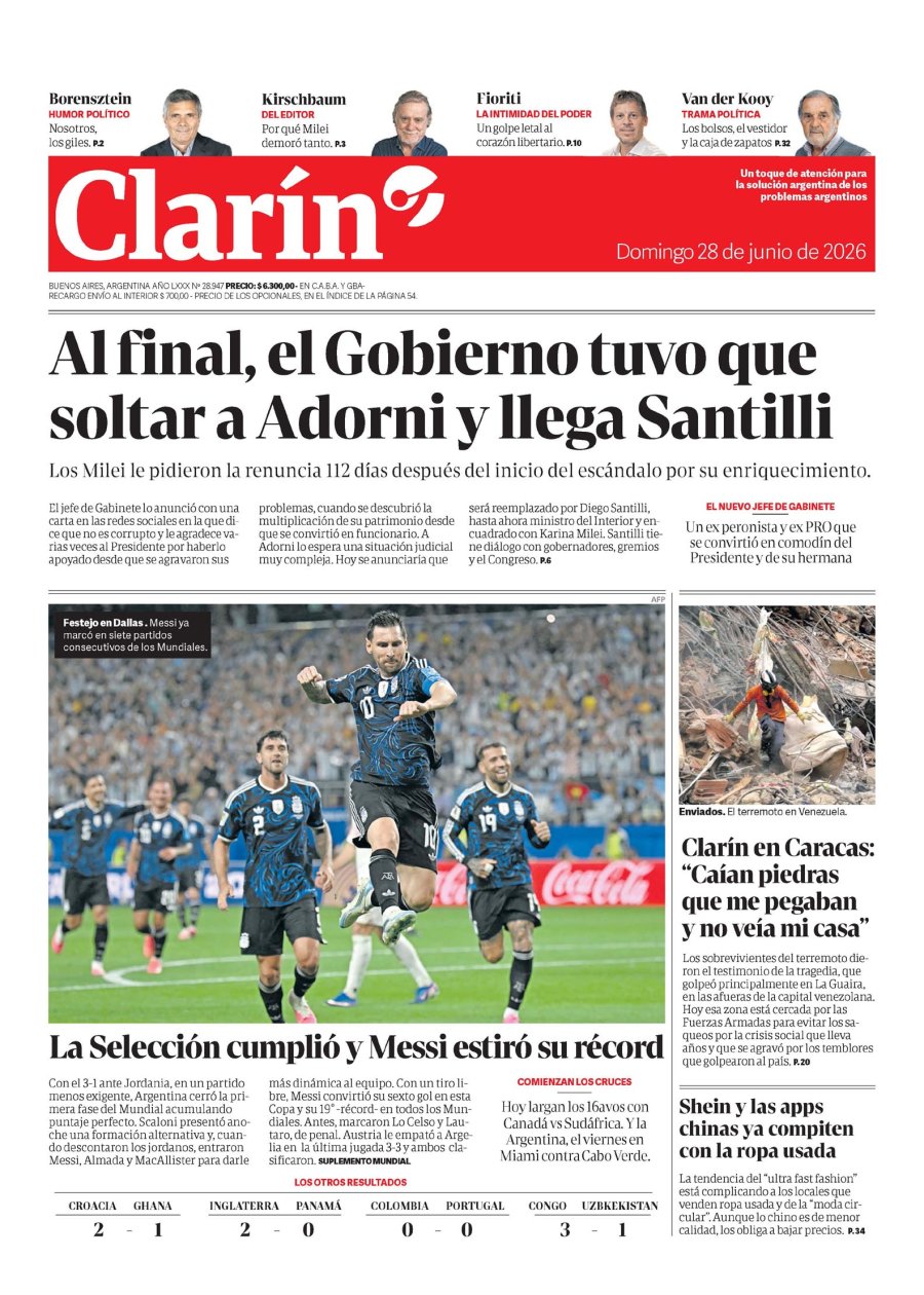 Tapa del suplemento papel