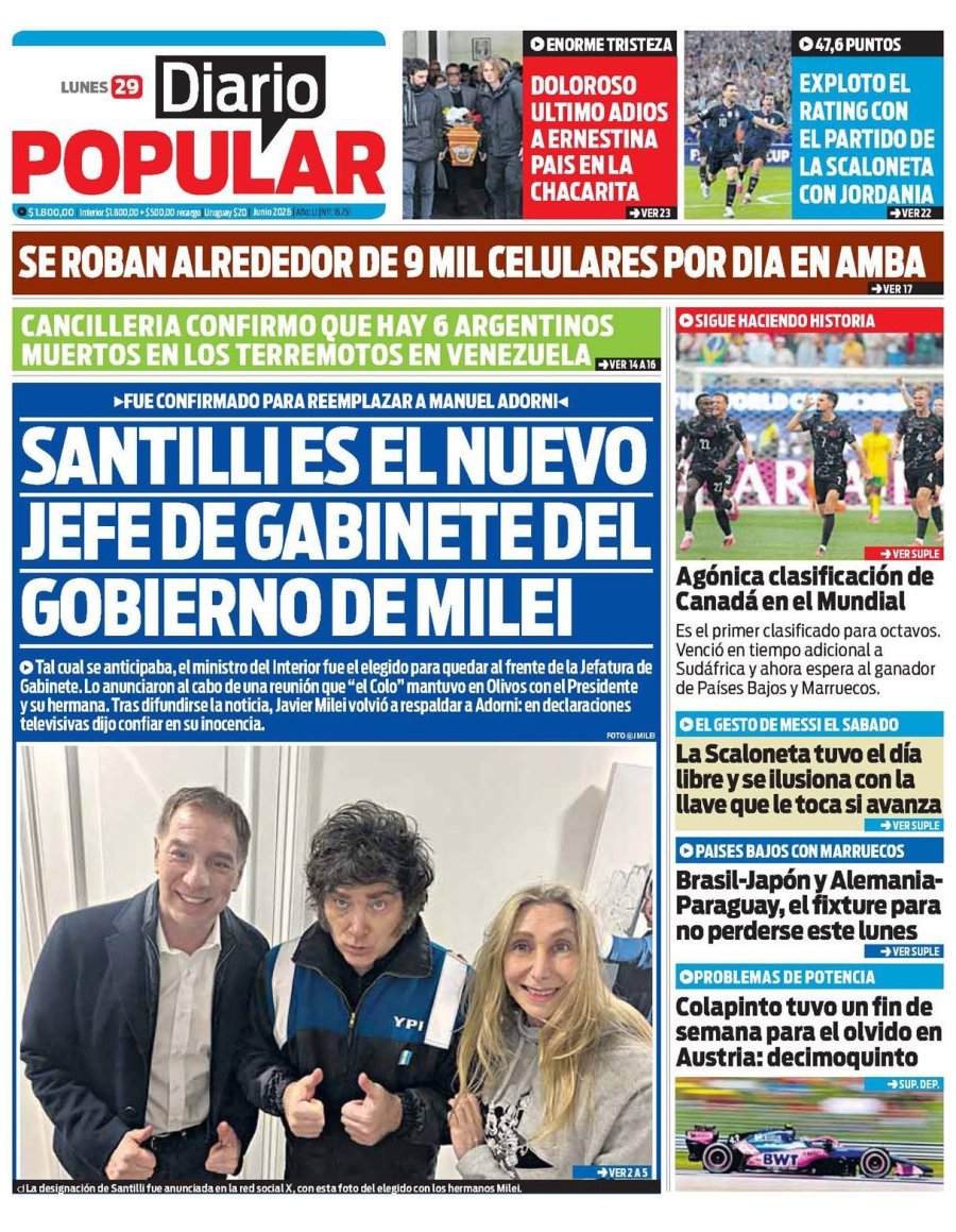 Tapa del suplemento papel