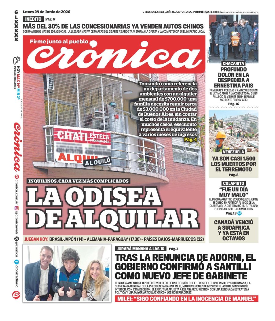 Tapa del suplemento papel