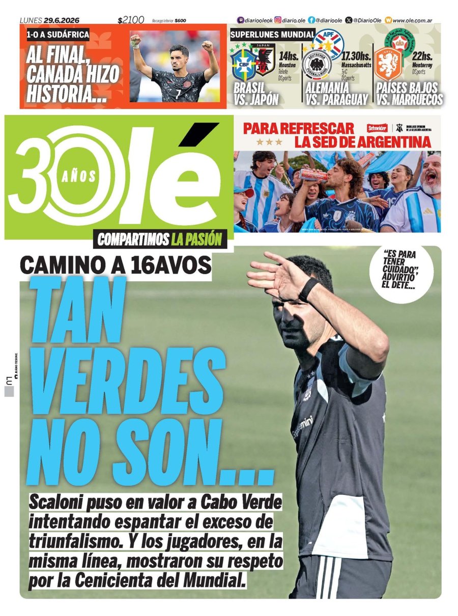 Tapa del suplemento papel