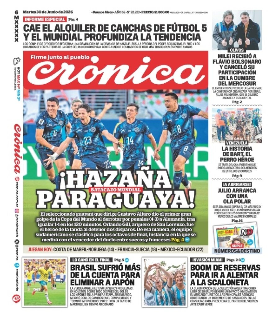 Tapa del suplemento papel