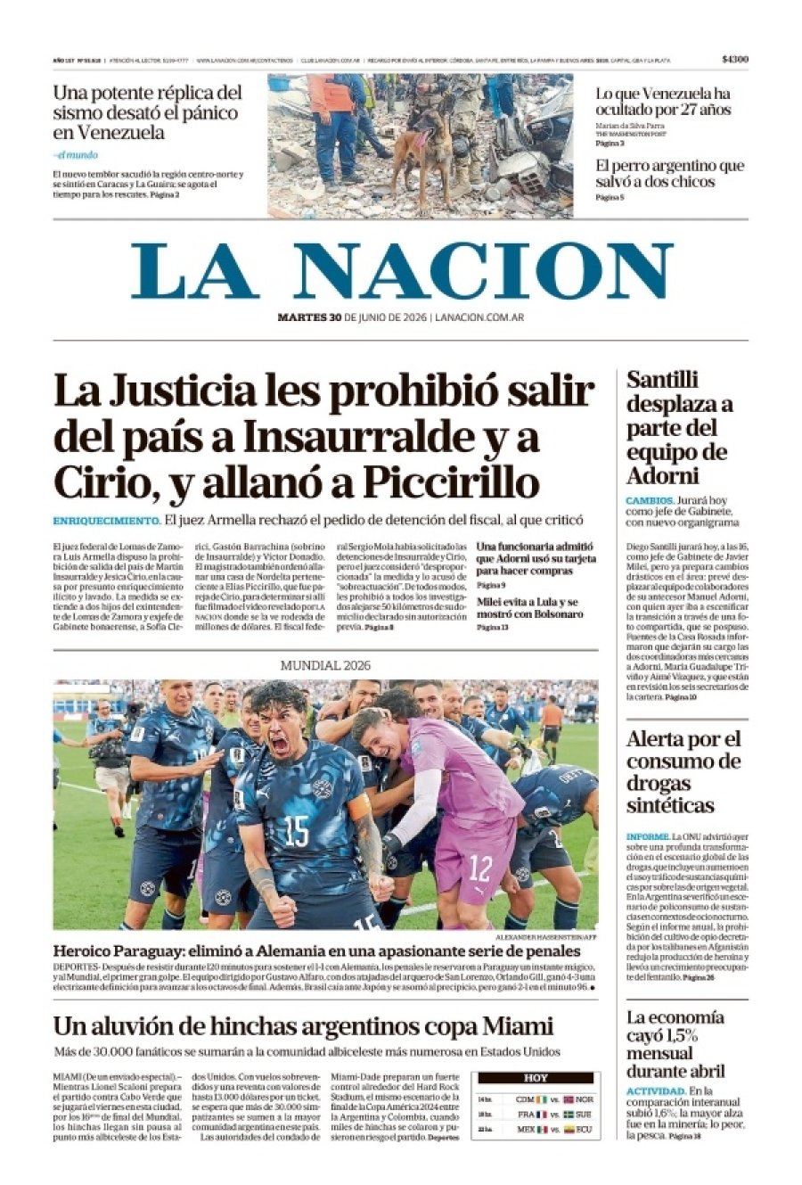 Tapa del suplemento papel