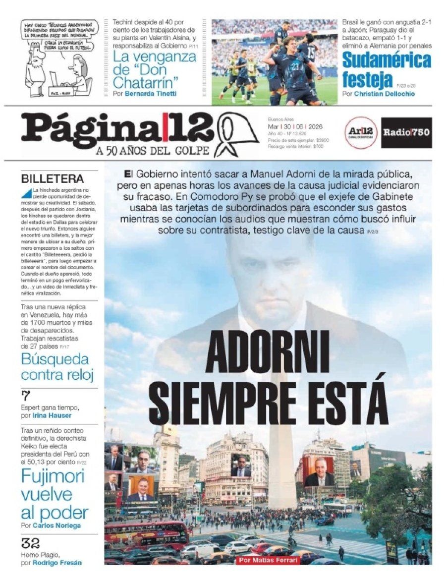 Tapa del suplemento papel