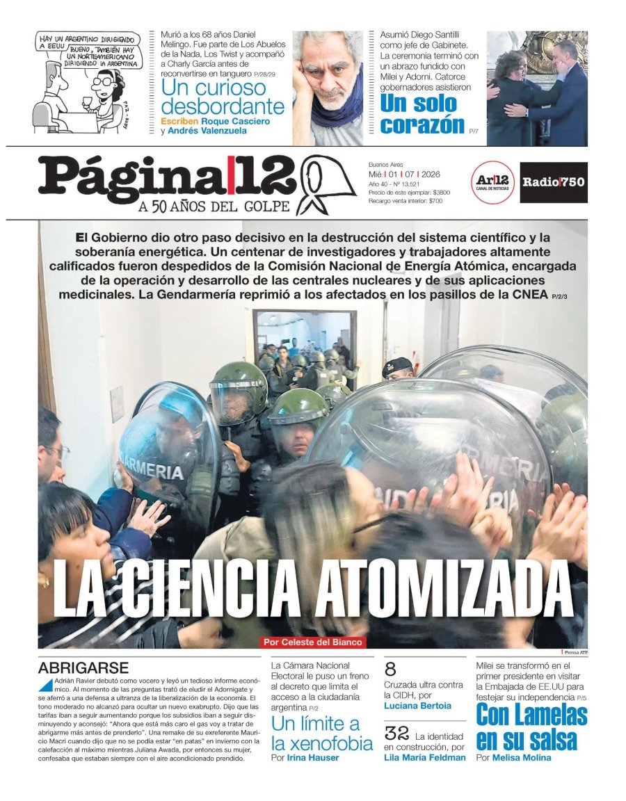 Tapa del suplemento papel