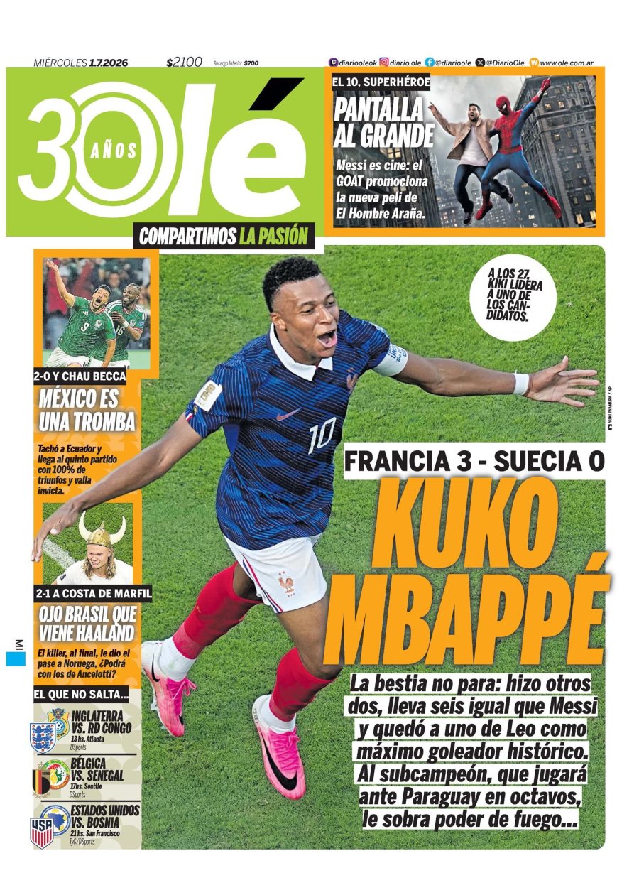 Tapa del suplemento papel