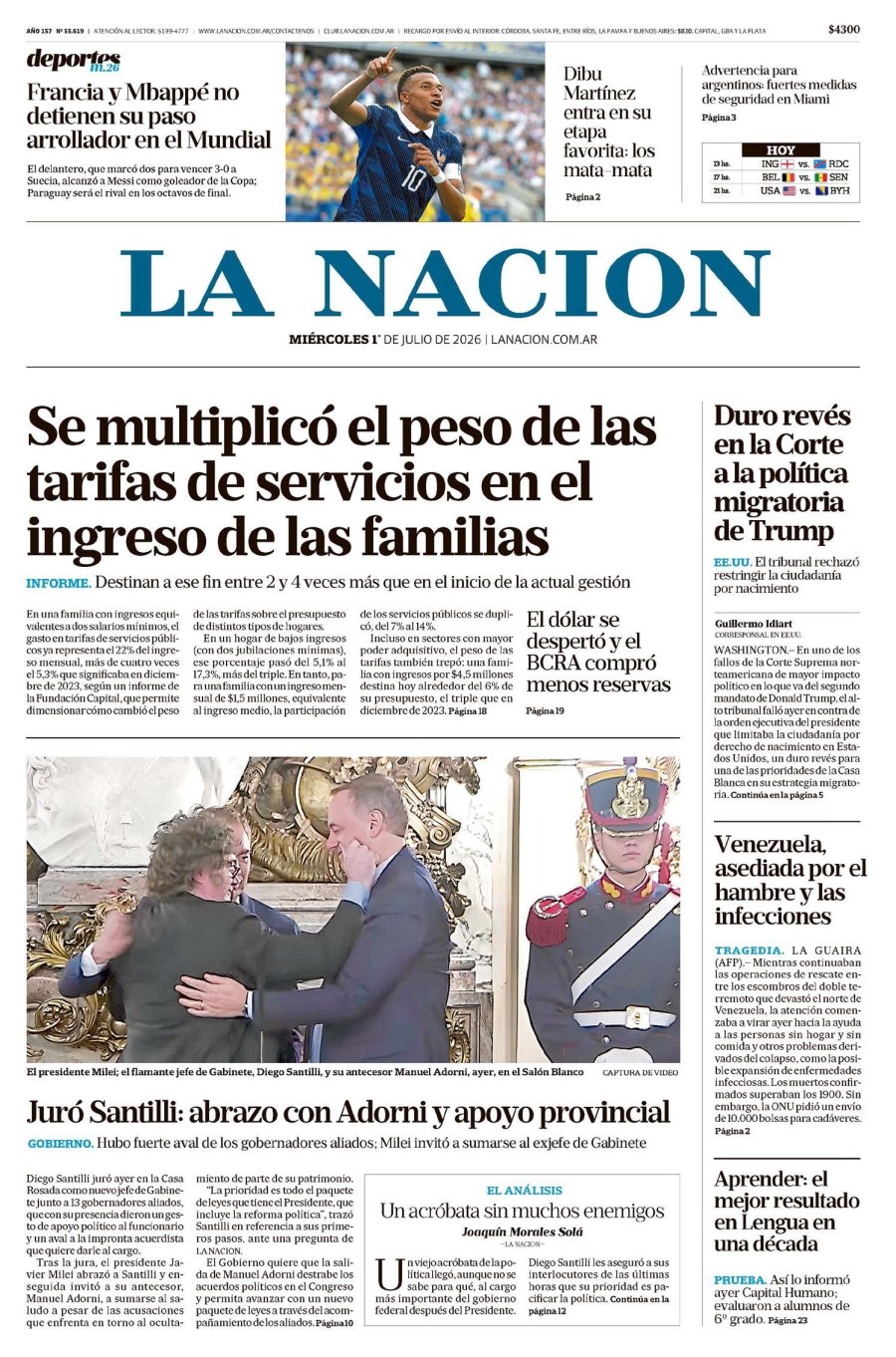 Tapa del suplemento papel