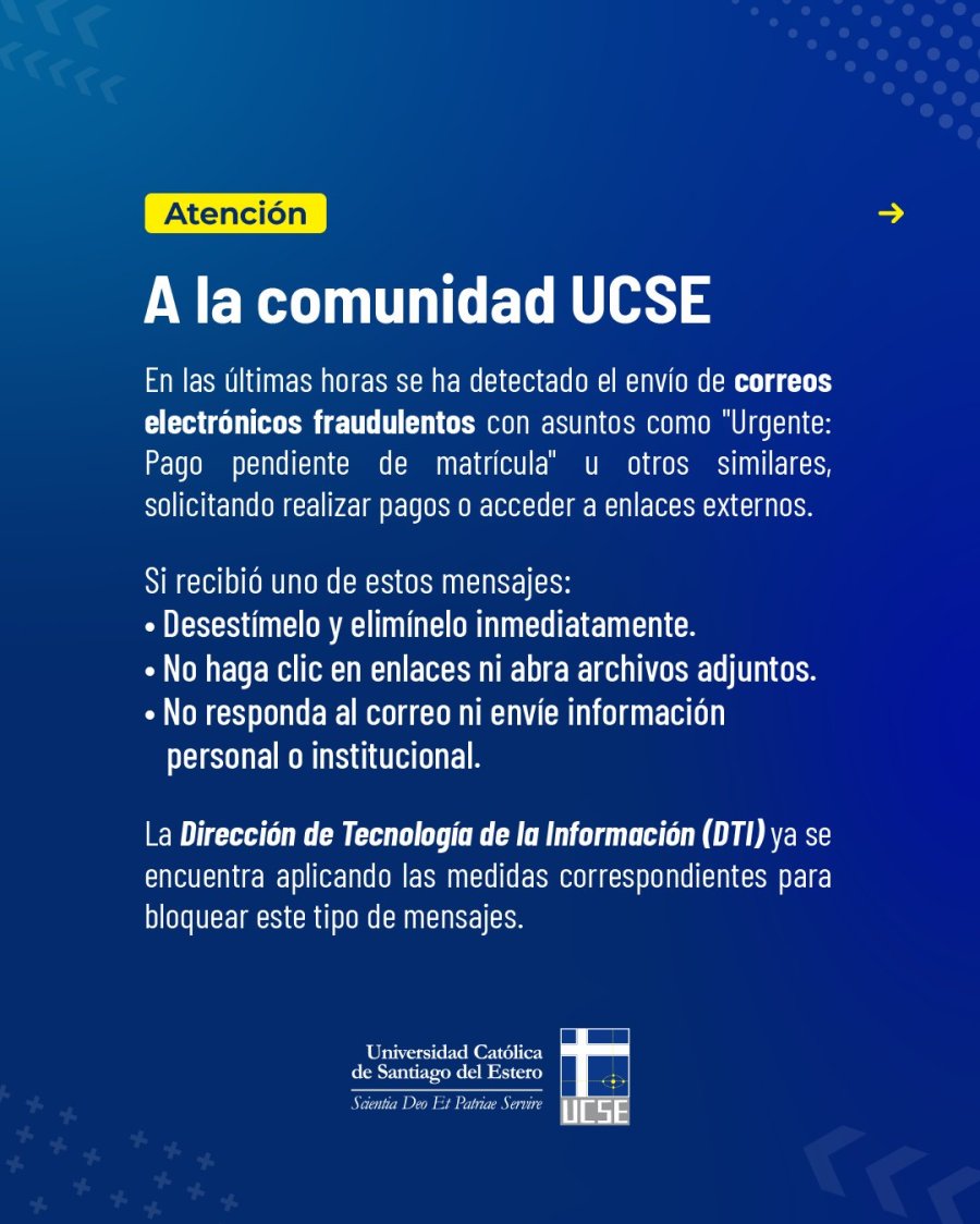Comunicado de la UCSE.