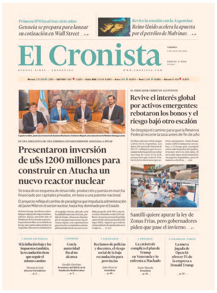 Tapa del suplemento papel