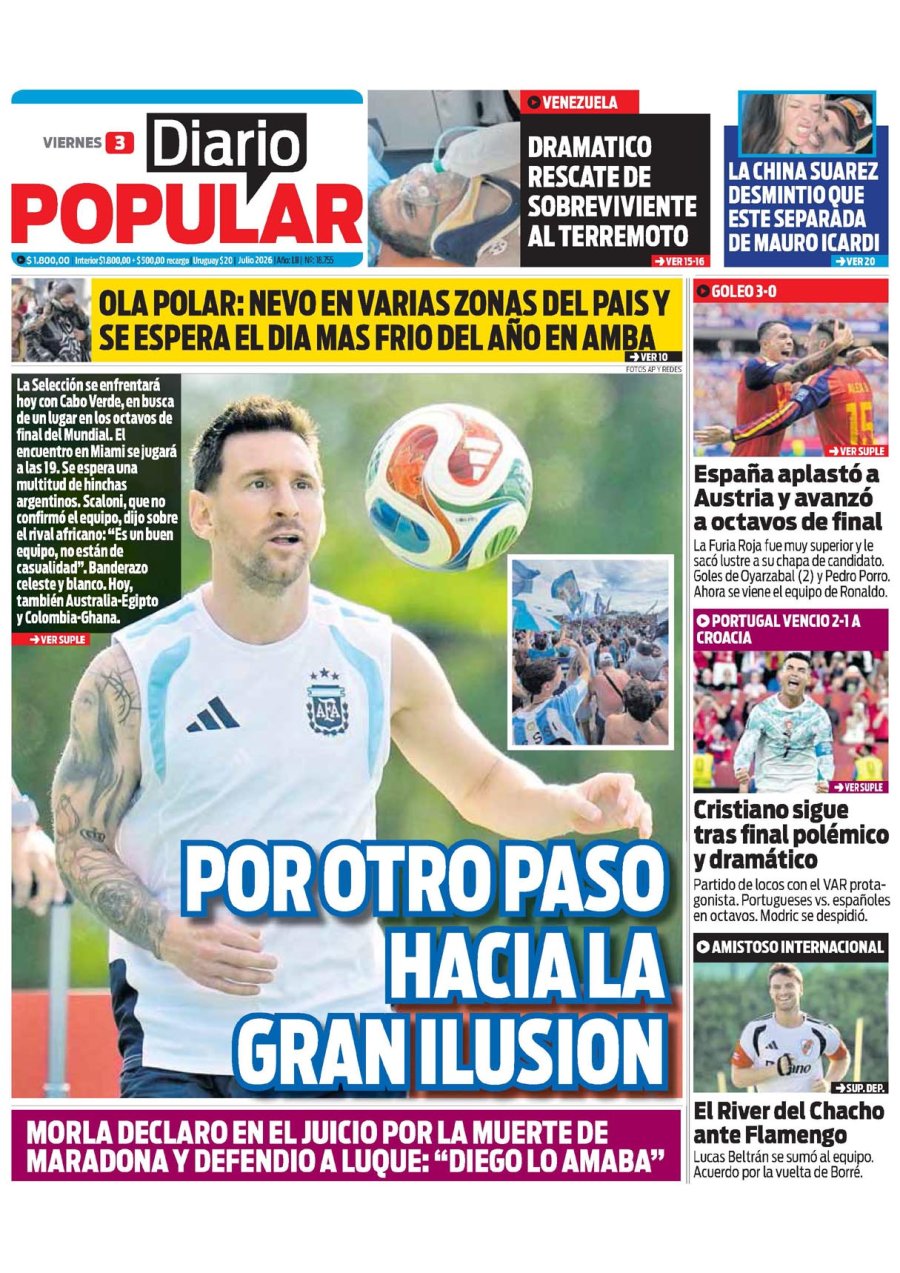 Tapa del suplemento papel