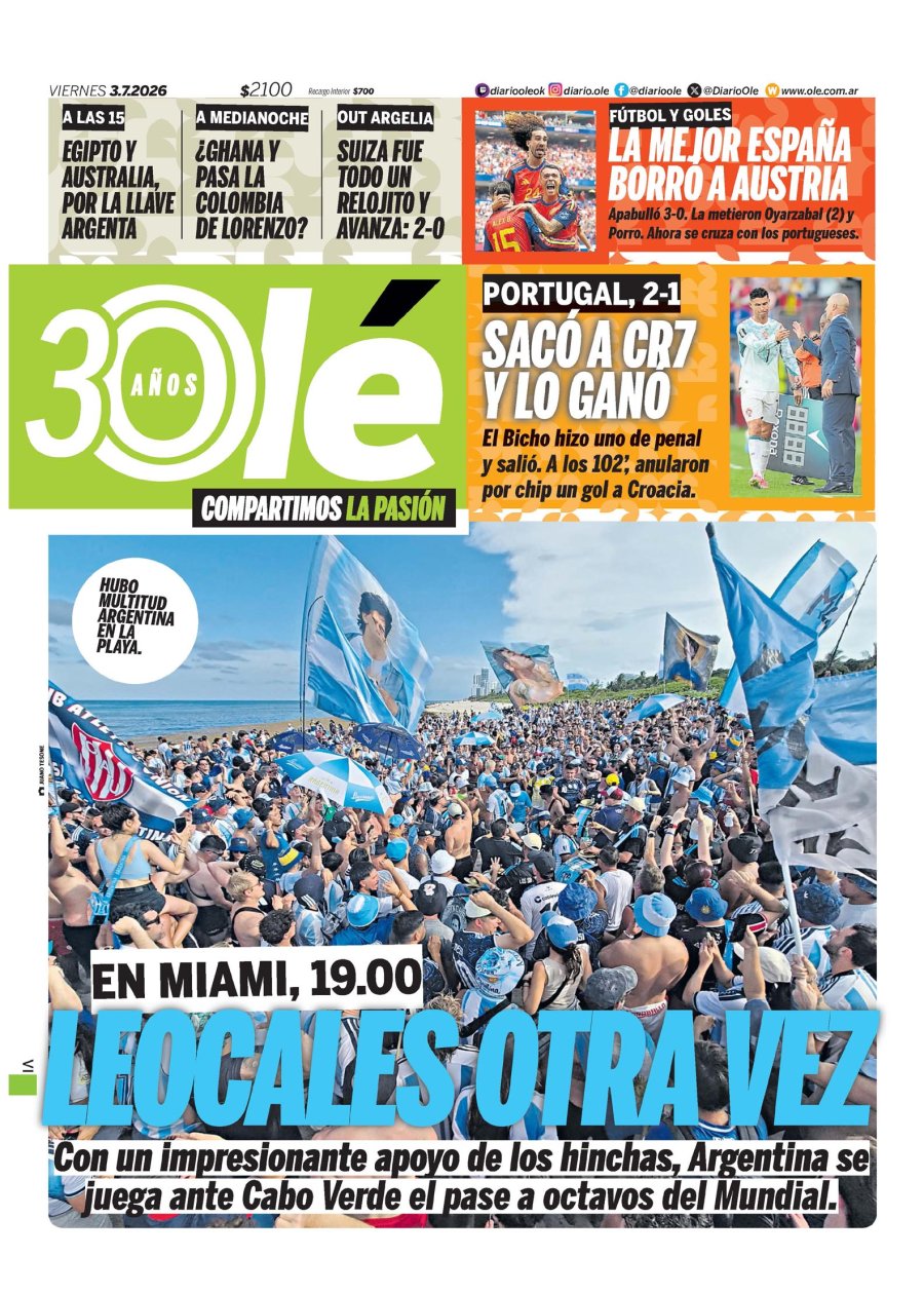Tapa del suplemento papel