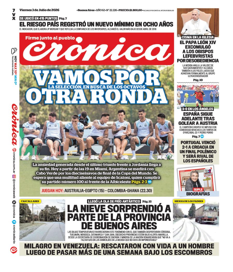 Tapa del suplemento papel