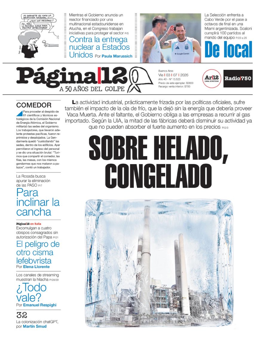 Tapa del suplemento papel