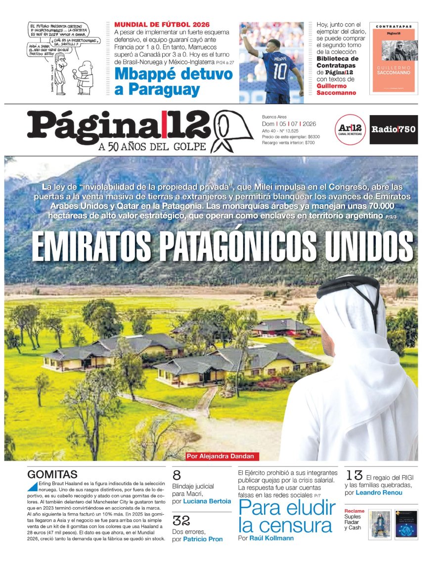 Tapa del suplemento papel