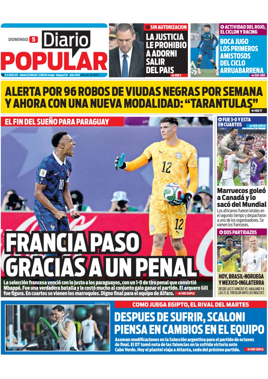 Tapa del suplemento papel