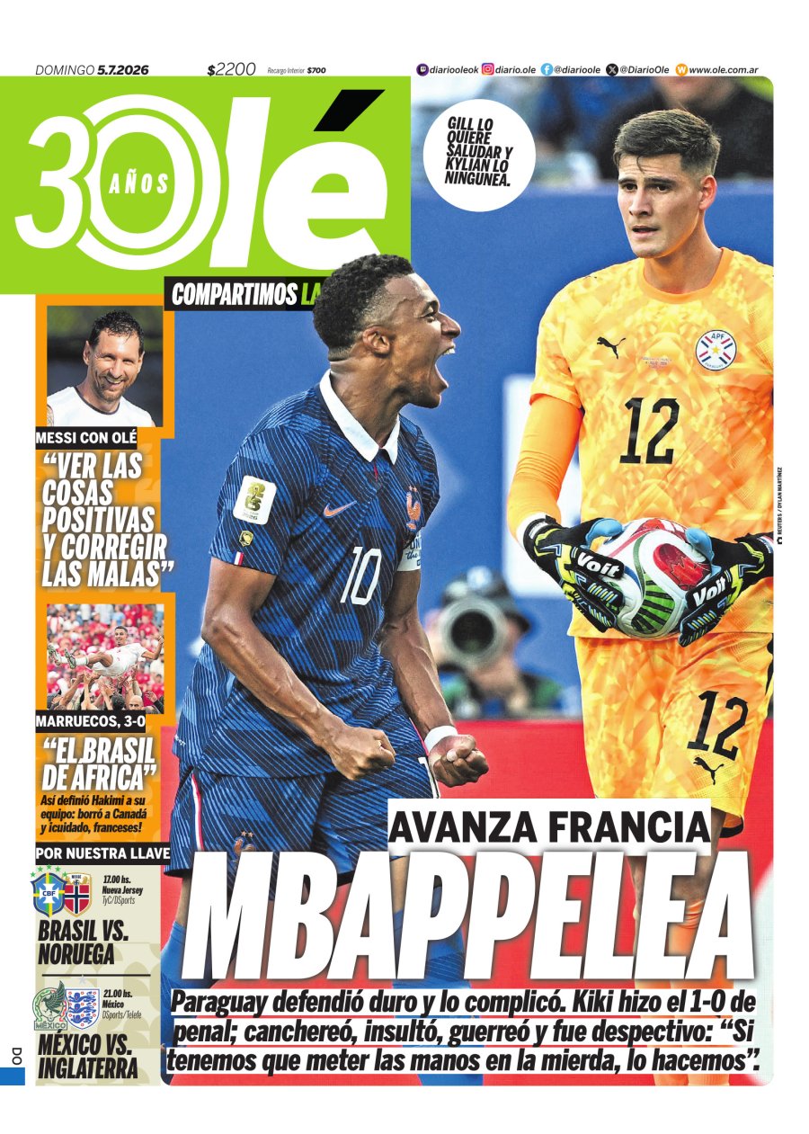 Tapa del suplemento papel
