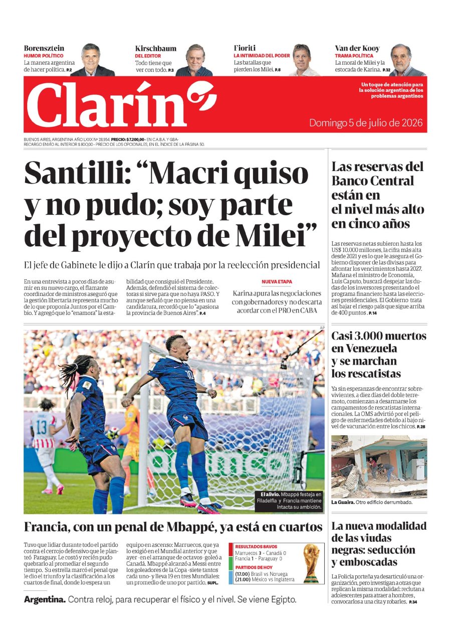 Tapa del suplemento papel