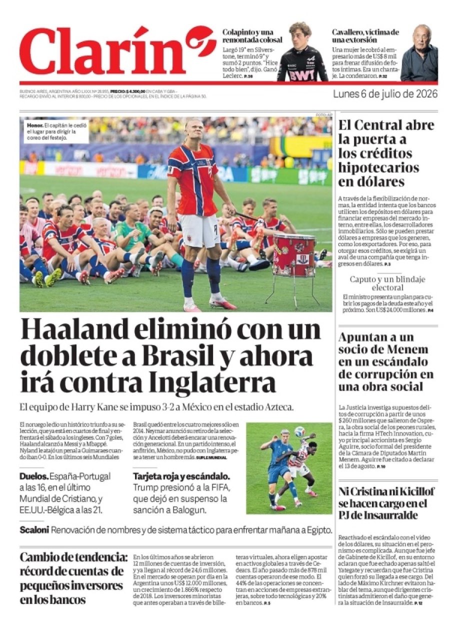 Tapa del suplemento papel